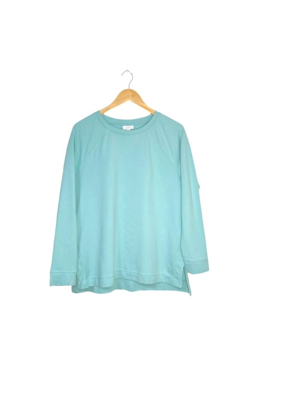 J. Jill Fit Sweatshirt Women's Small Tunic Teal Cotton Long Sleeve